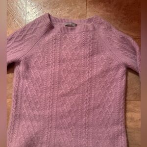 Neiman Marcus Mauve Cable Knit Sweater